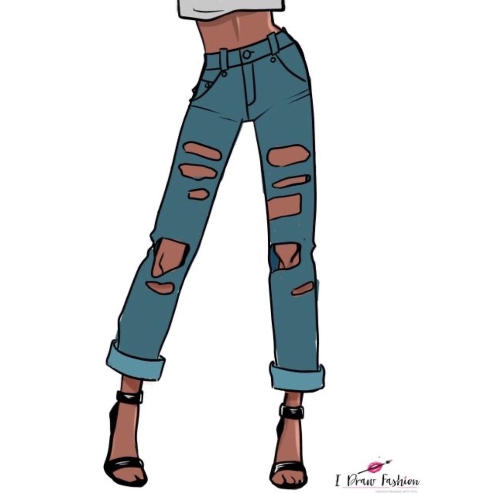 Distressed Denim Ankle Length Denim Pants 👖